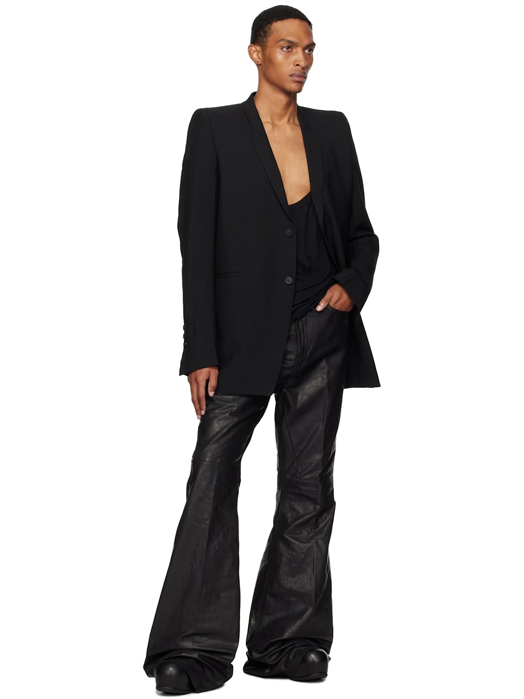 Black Concordians Bolan Bootcut Leather Pants - 4