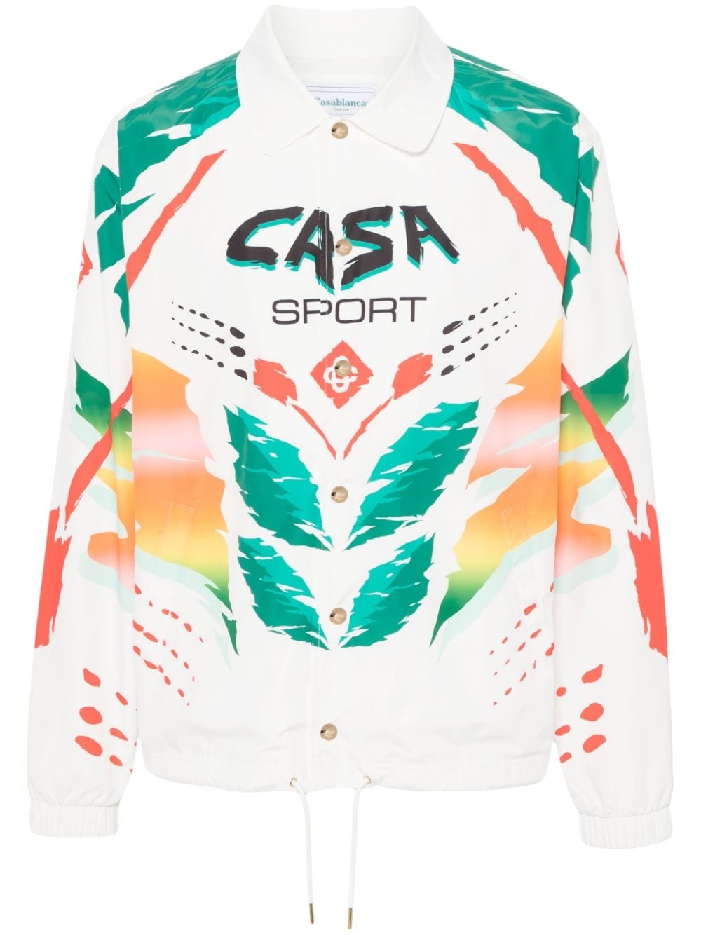 PRINTED NYLON MENS PRINTED COACH JACKET CASA MOTO WHITE - 1