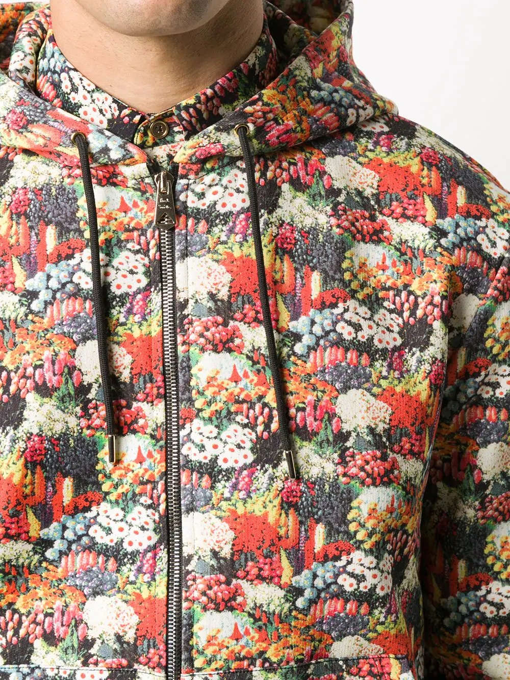 floral print zip cardigan - 5