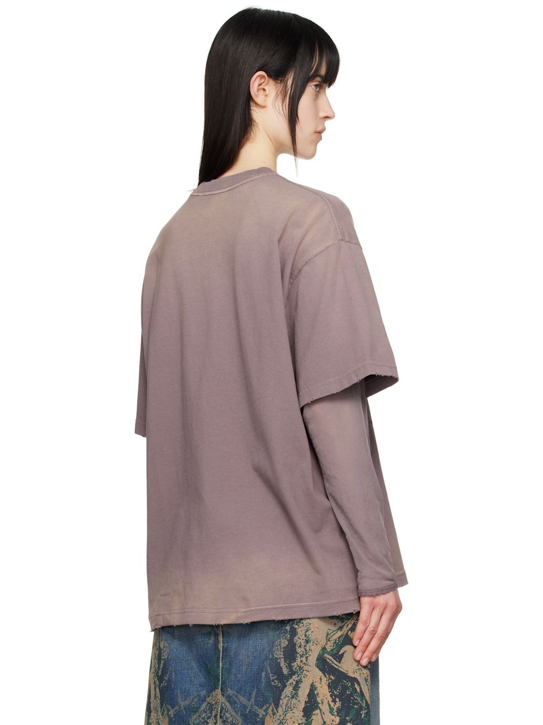 Purple Layered Print T-shirt - 3