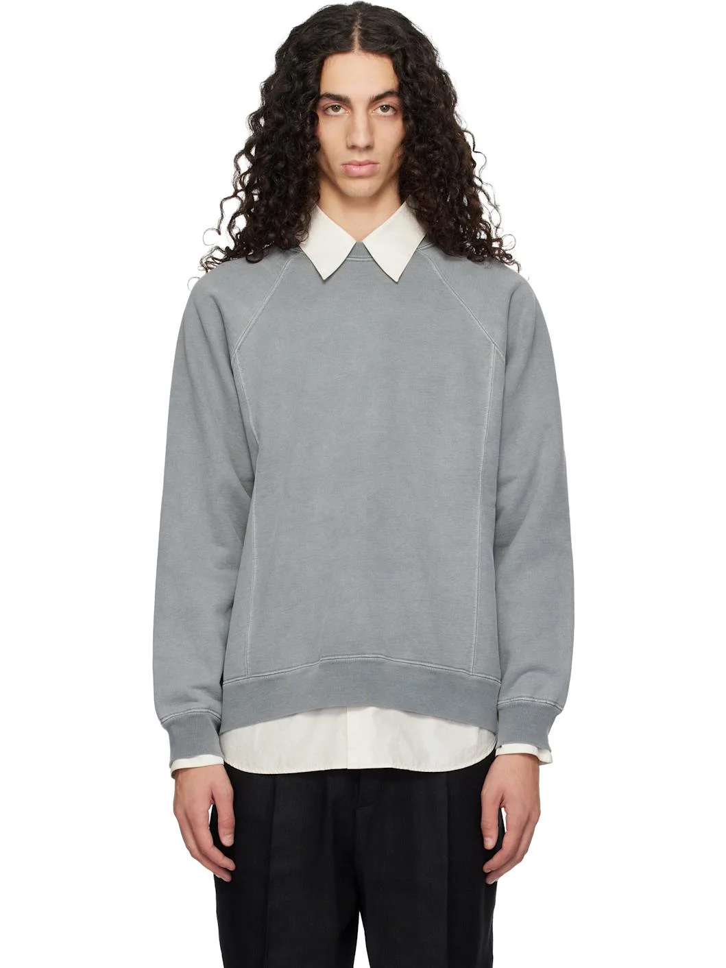 Gray Heavy Gusset Crewneck Sweatshirt - 1