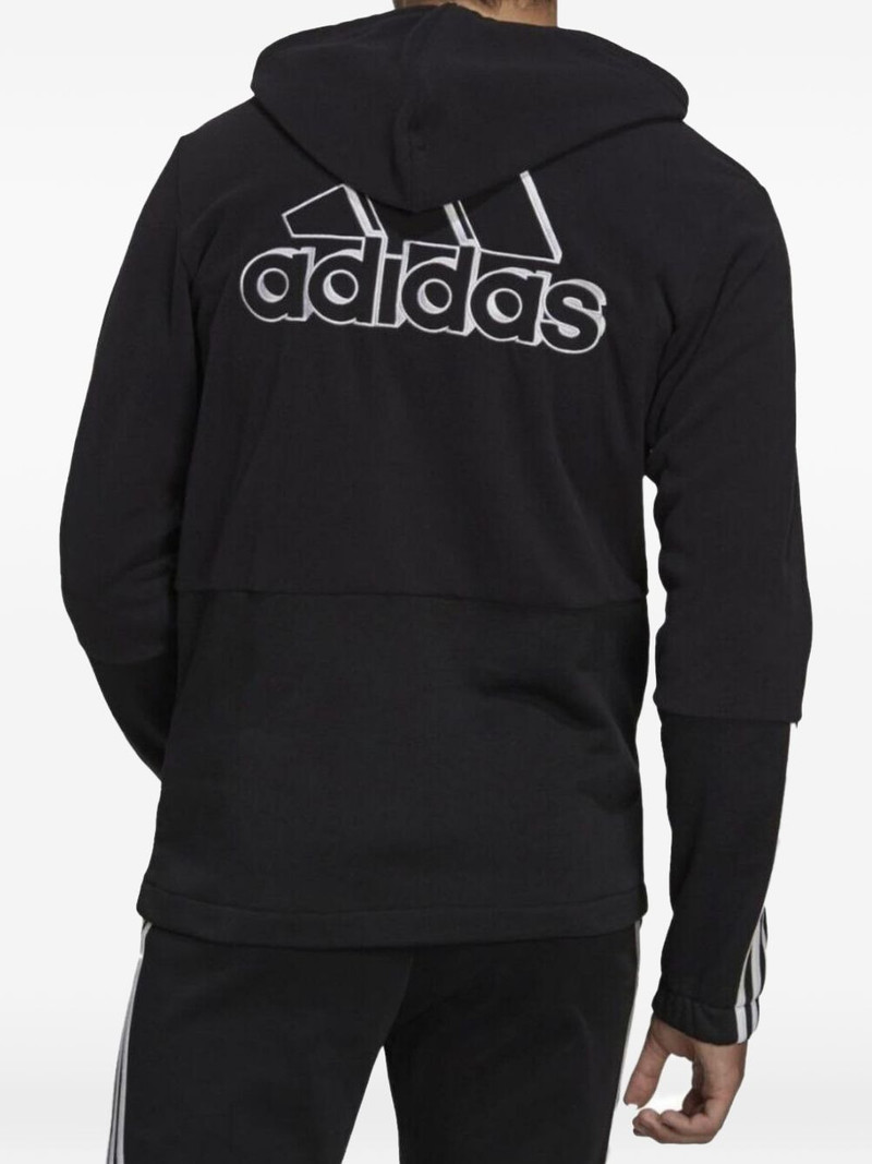 adidas Essentials giant-logo full-zip hoodie outlook
