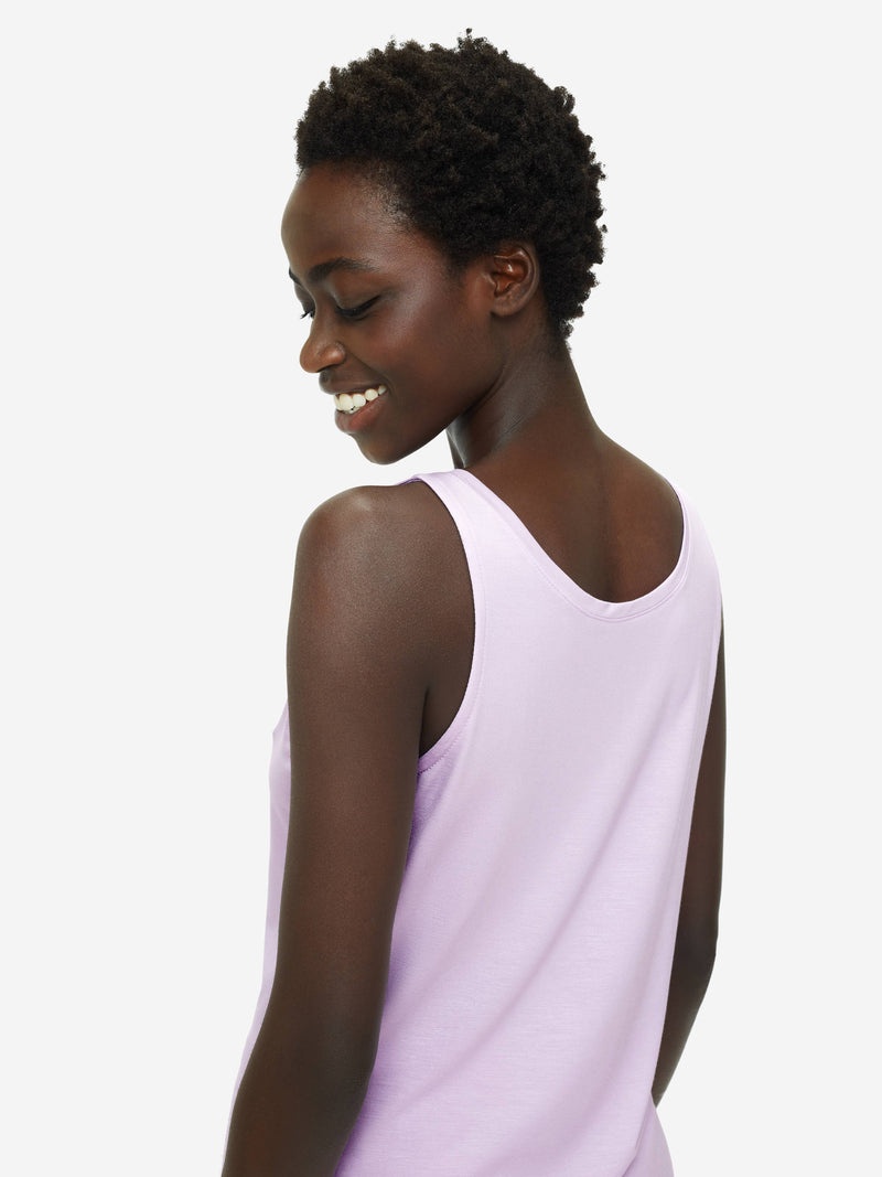 Women's Short Vest Pyjamas Lara Micro Modal Stretch Lilac - 5