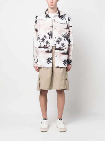 Palm Angels palm-print long-sleeved shirt outlook