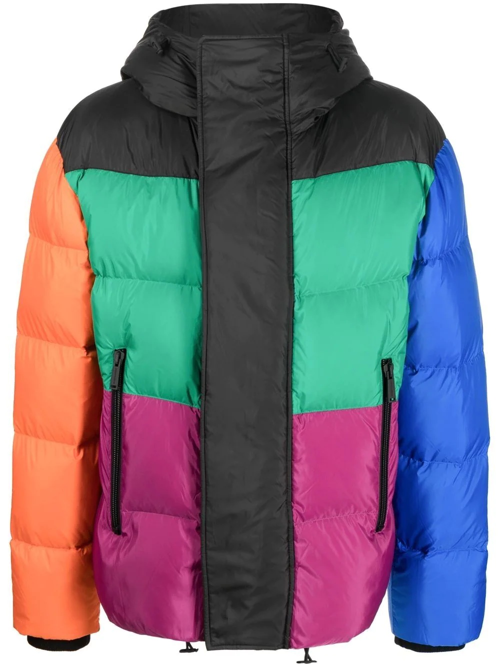 colour-block padded jacket - 1