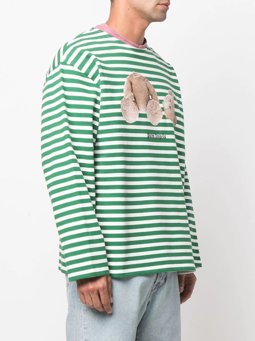 logo-print striped cotton T-shirt - 3