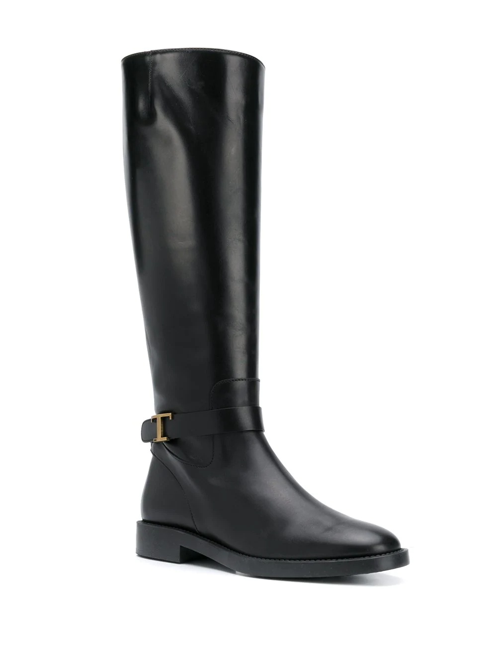 logo plaque knee-high boots - 2