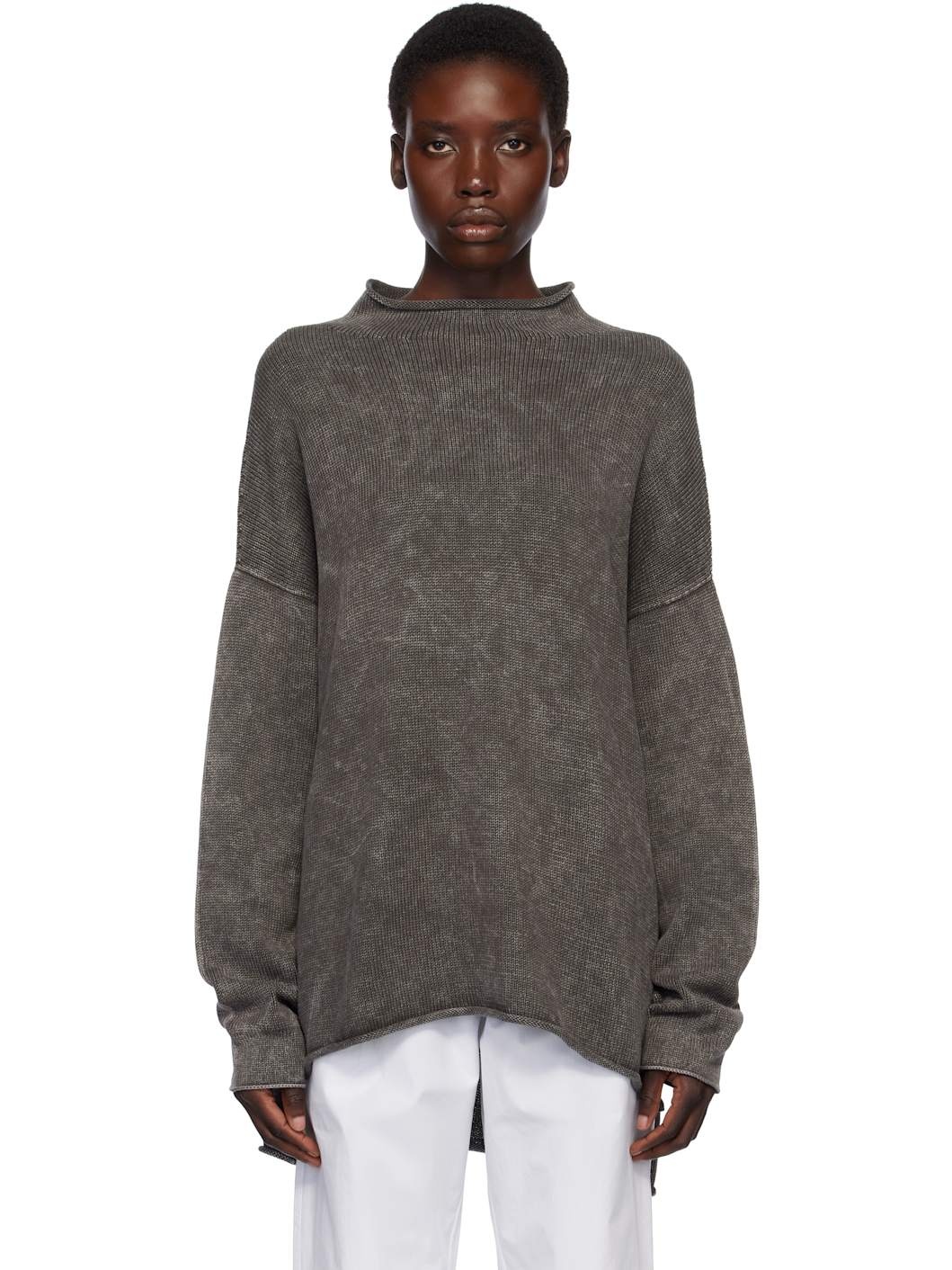 Gray Fade Rollneck Sweater - 1