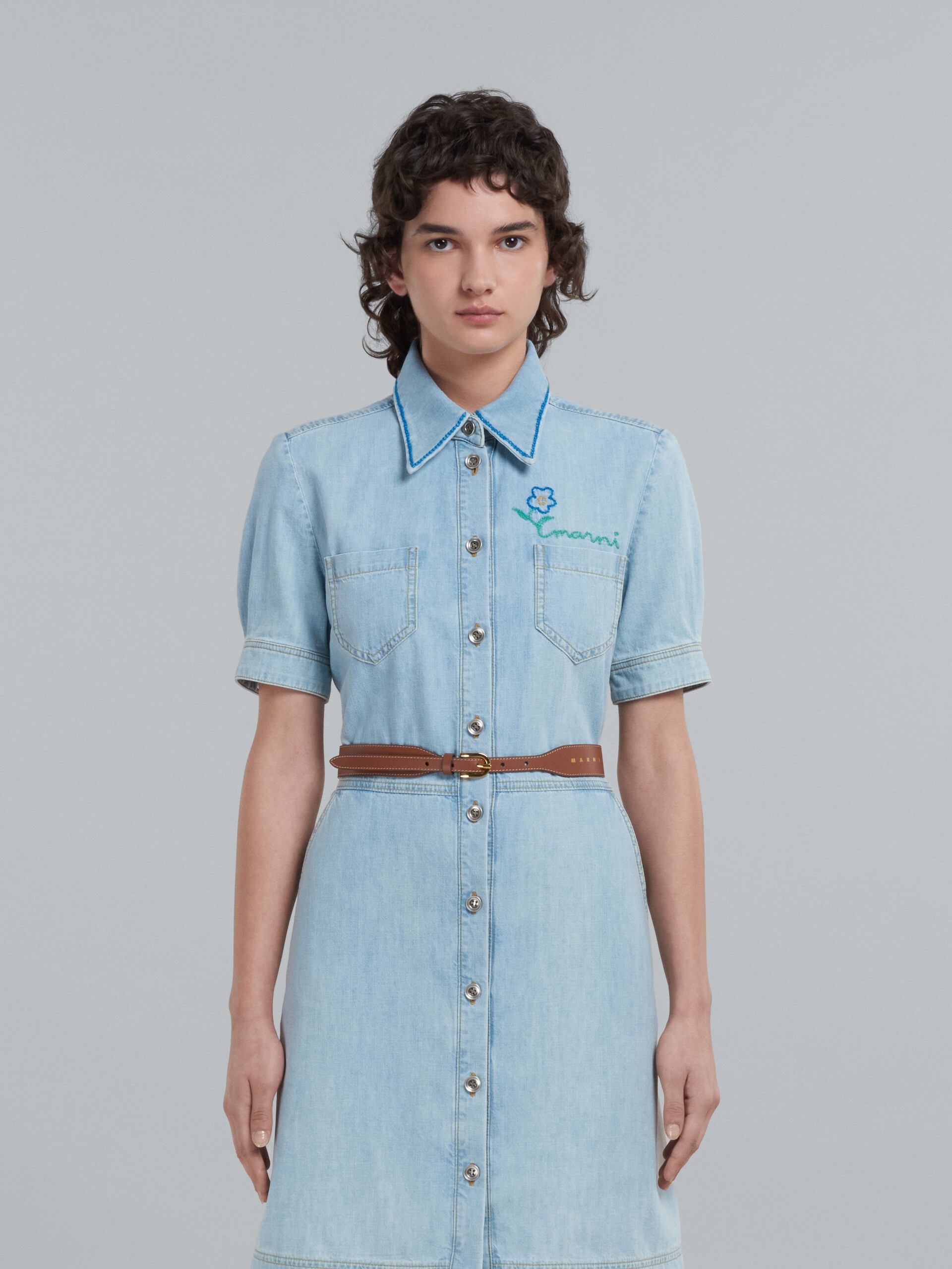 BROWN LEATHER BELT - 2