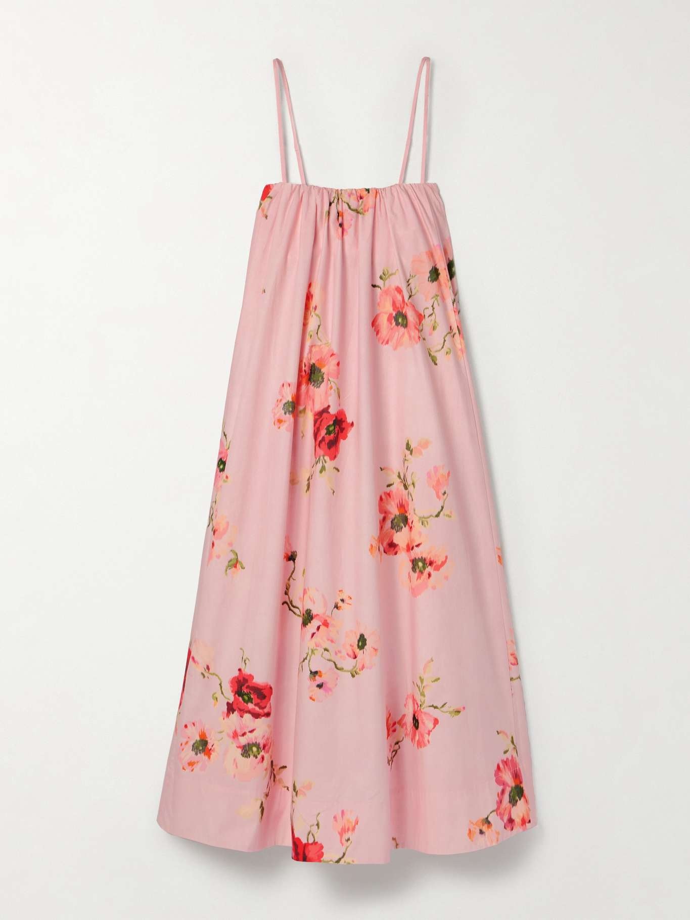 Lightburst floral-printed cotton-poplin midi dress - 1