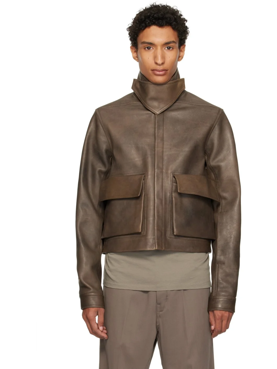 Brown Tower Alice Leather Jacket - 1
