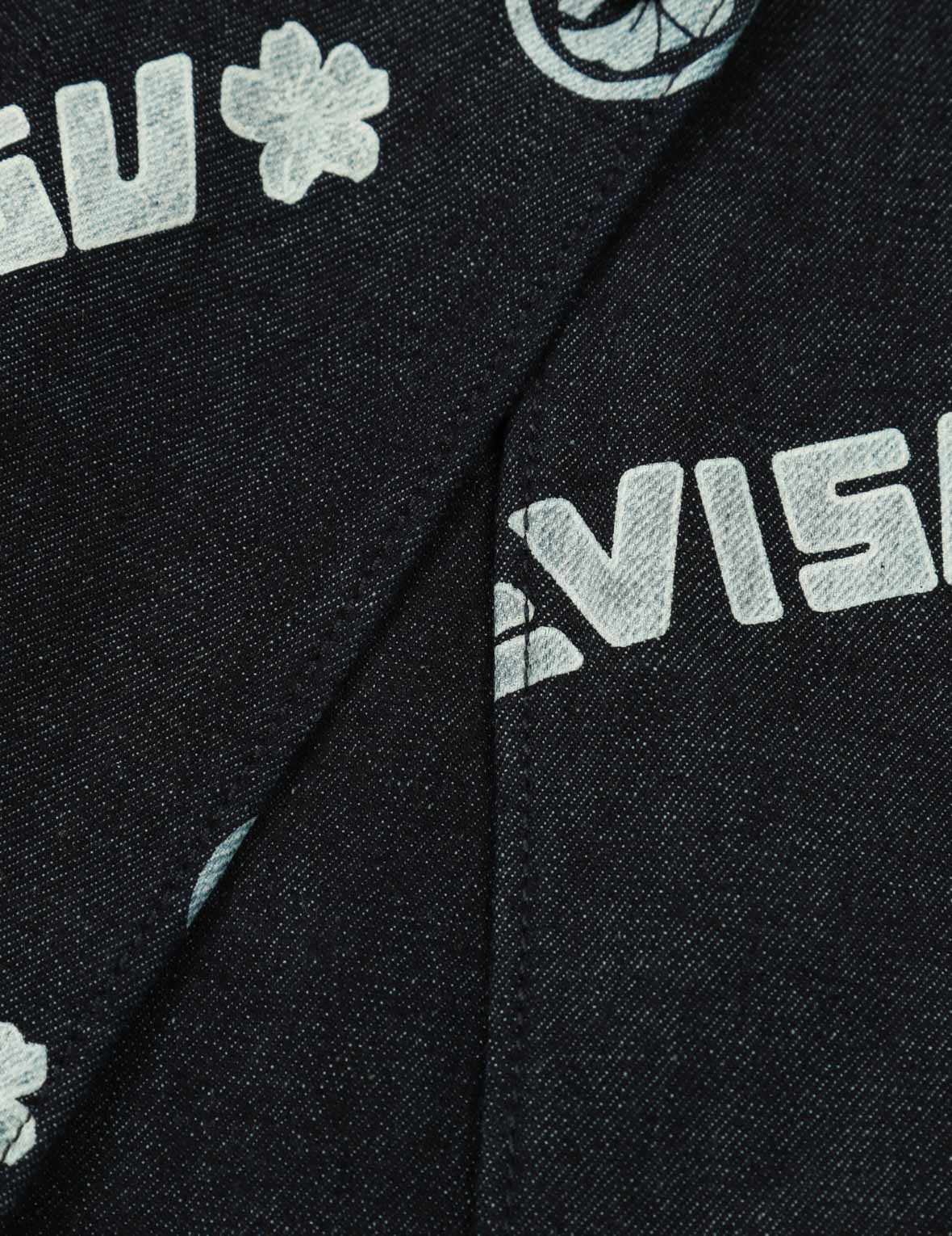 ALLOVER LOGO PRINT BLOCKING DENIM SKORT - 6