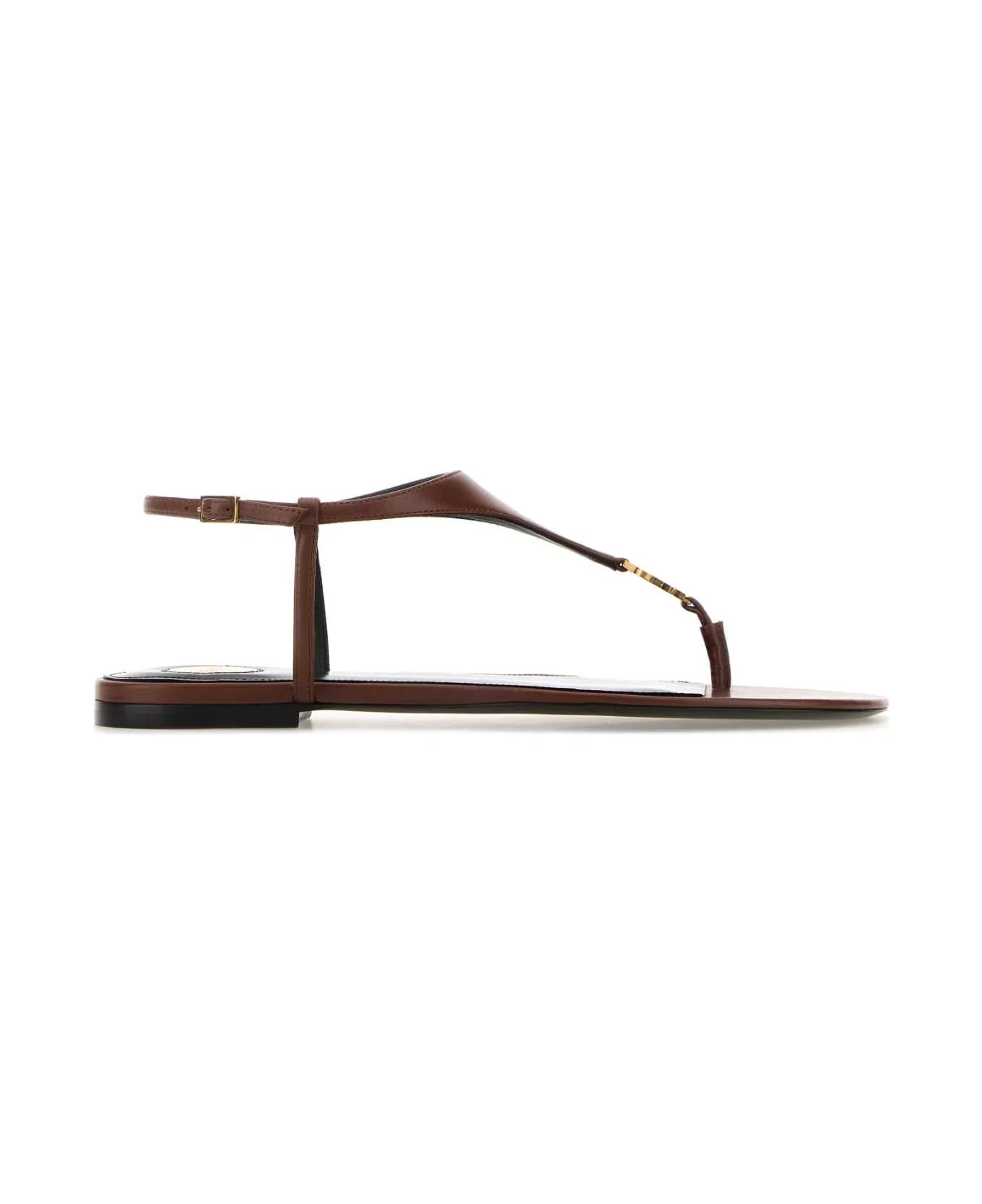 Caramel Leather Cassandre Thong Sandals - 1