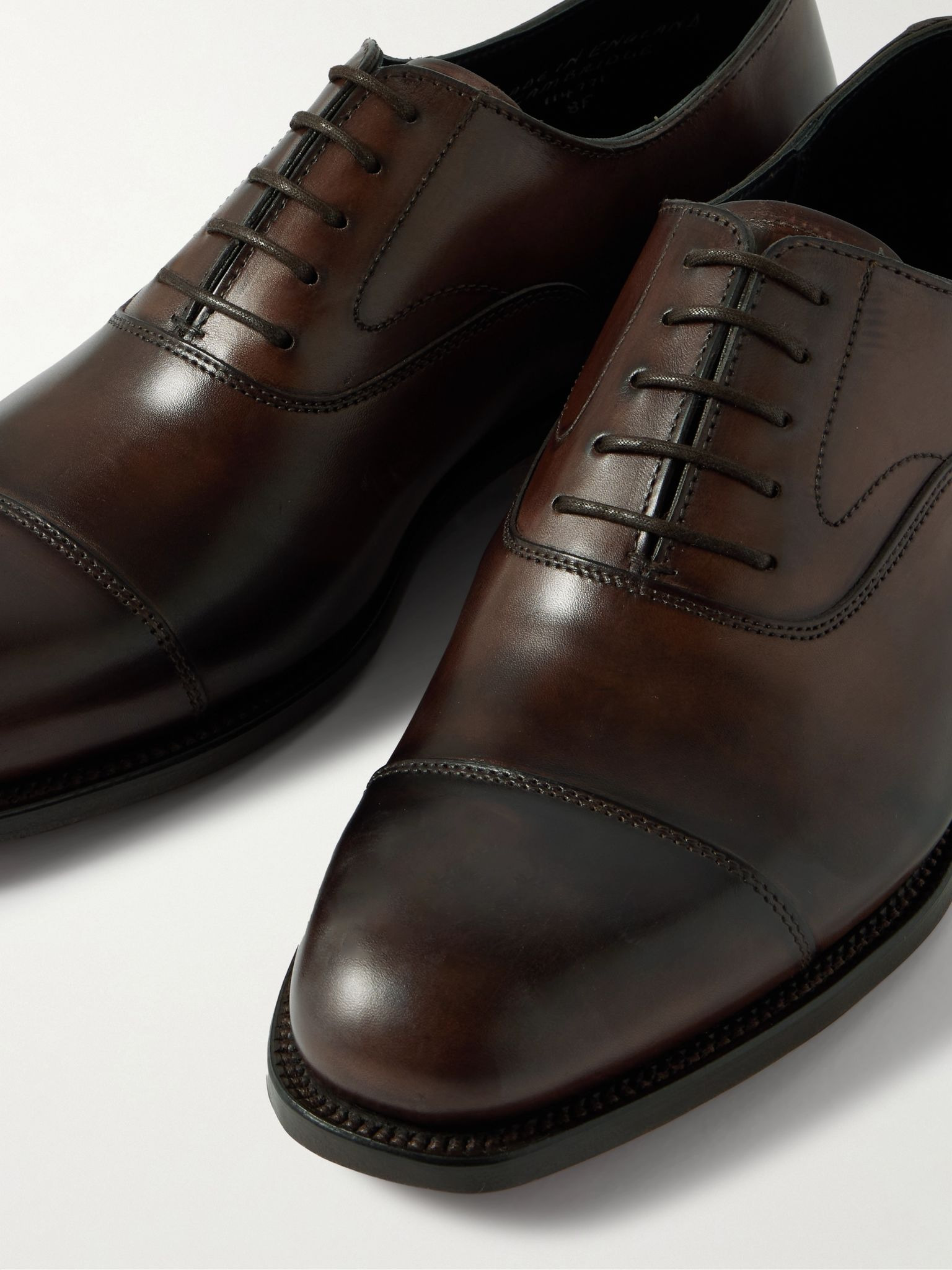Cambridge Handpainted Leather Oxford Shoes Dark brown - 6