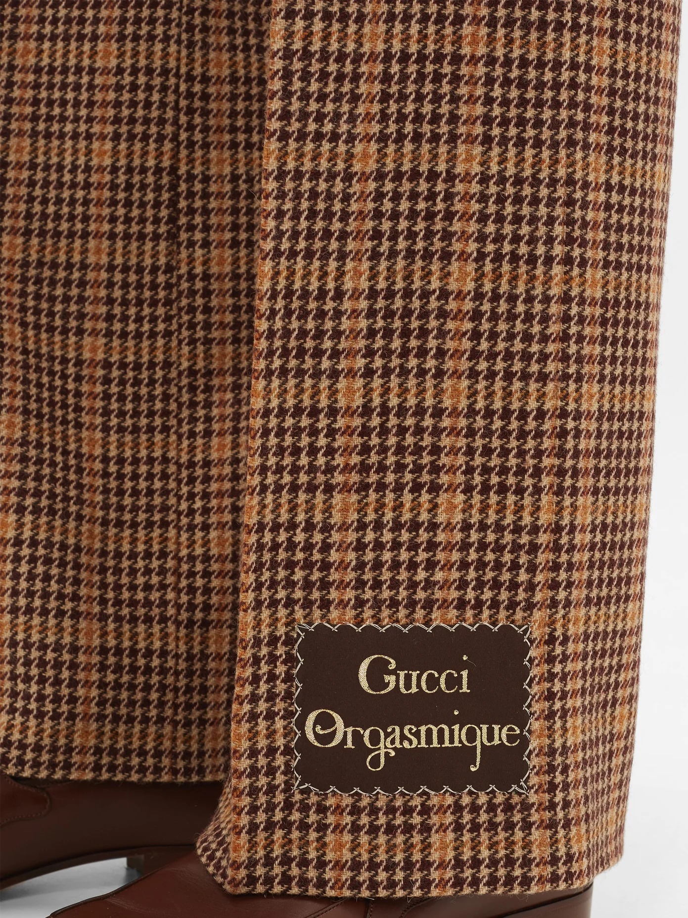 Orgasmique wool-blend houndstooth trousers - 4