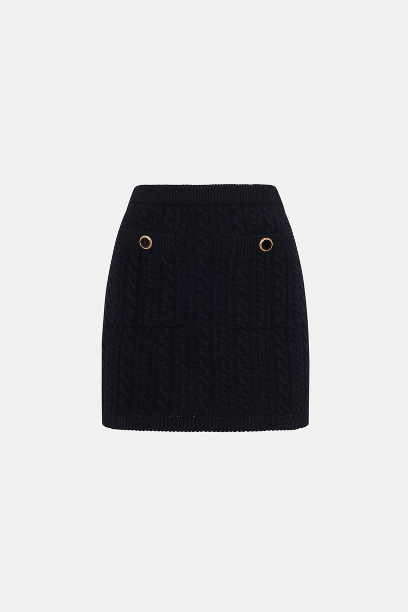 WOOL BLEND KNITTED MINI SKIRT WITH JWL BUTTONS - 1