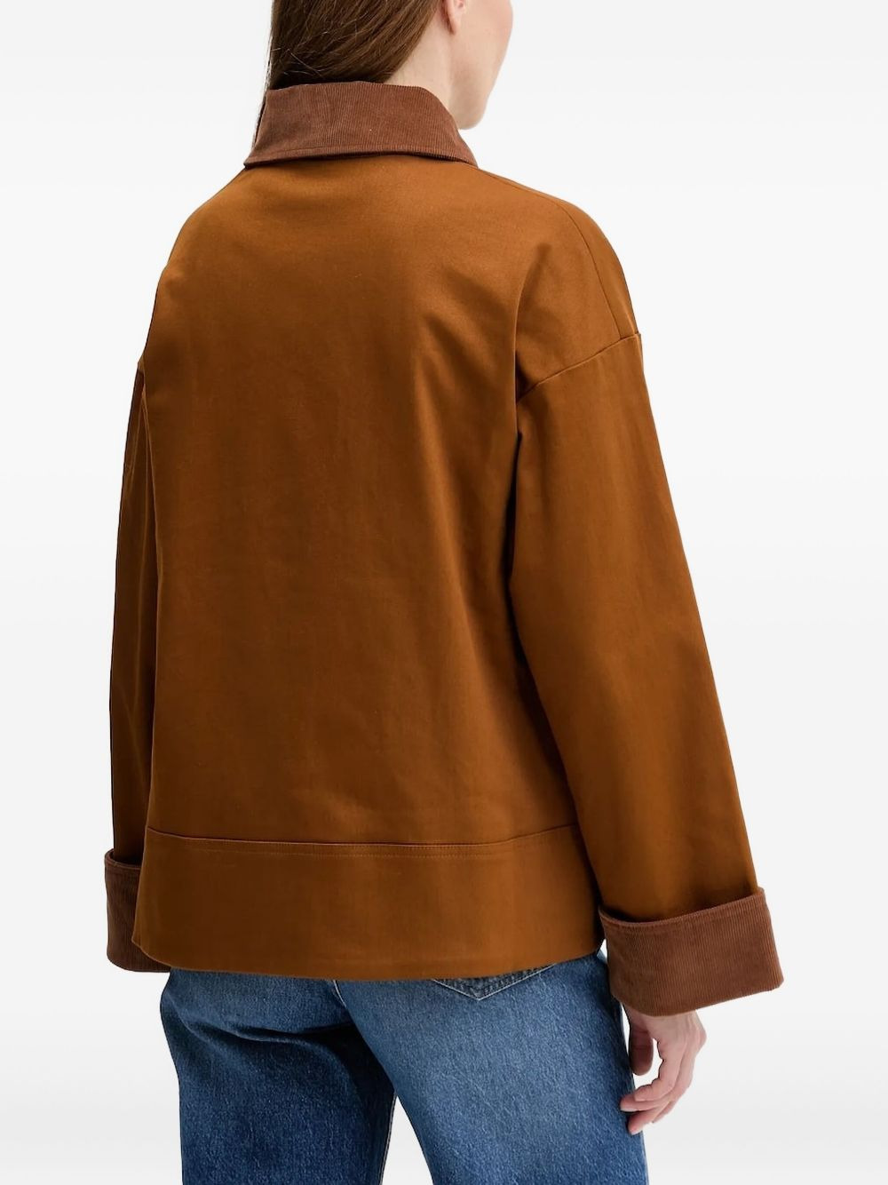 corduroy-collar buttoned jacket - 2