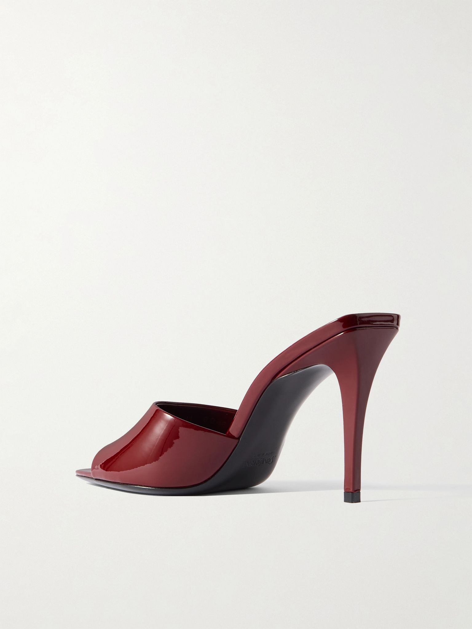 Romy patent-leather mules Burgundy - 3