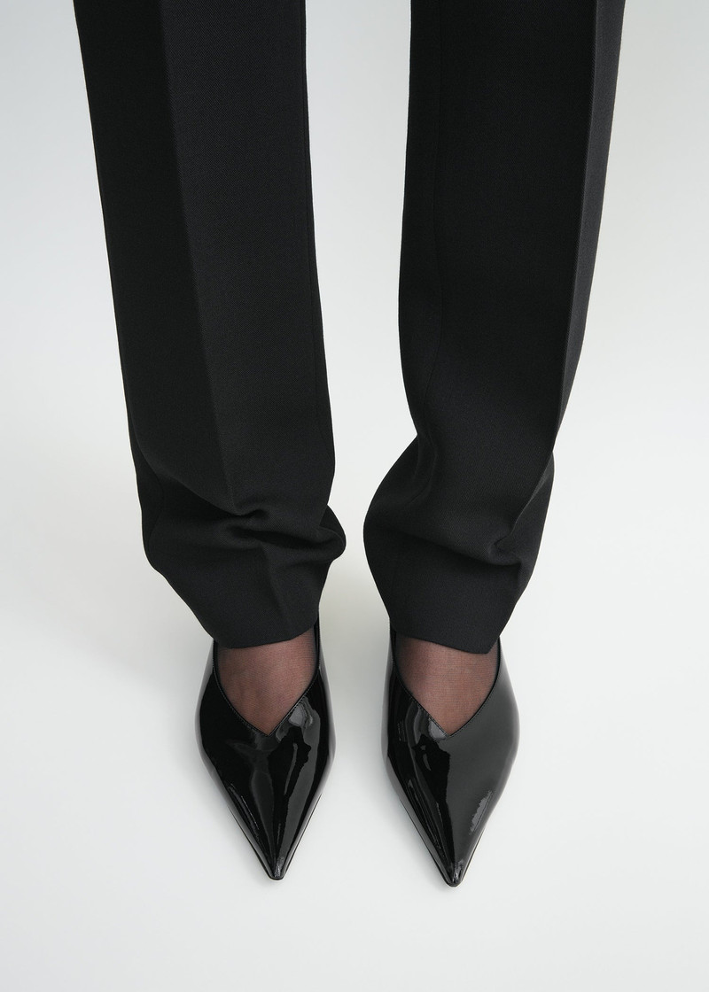 Totême Sharp patent-leather wedge mules black outlook