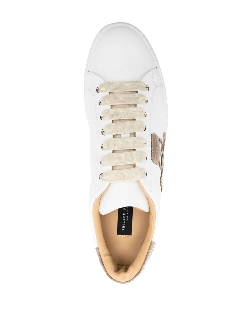 skull-patch leather sneakers 4
