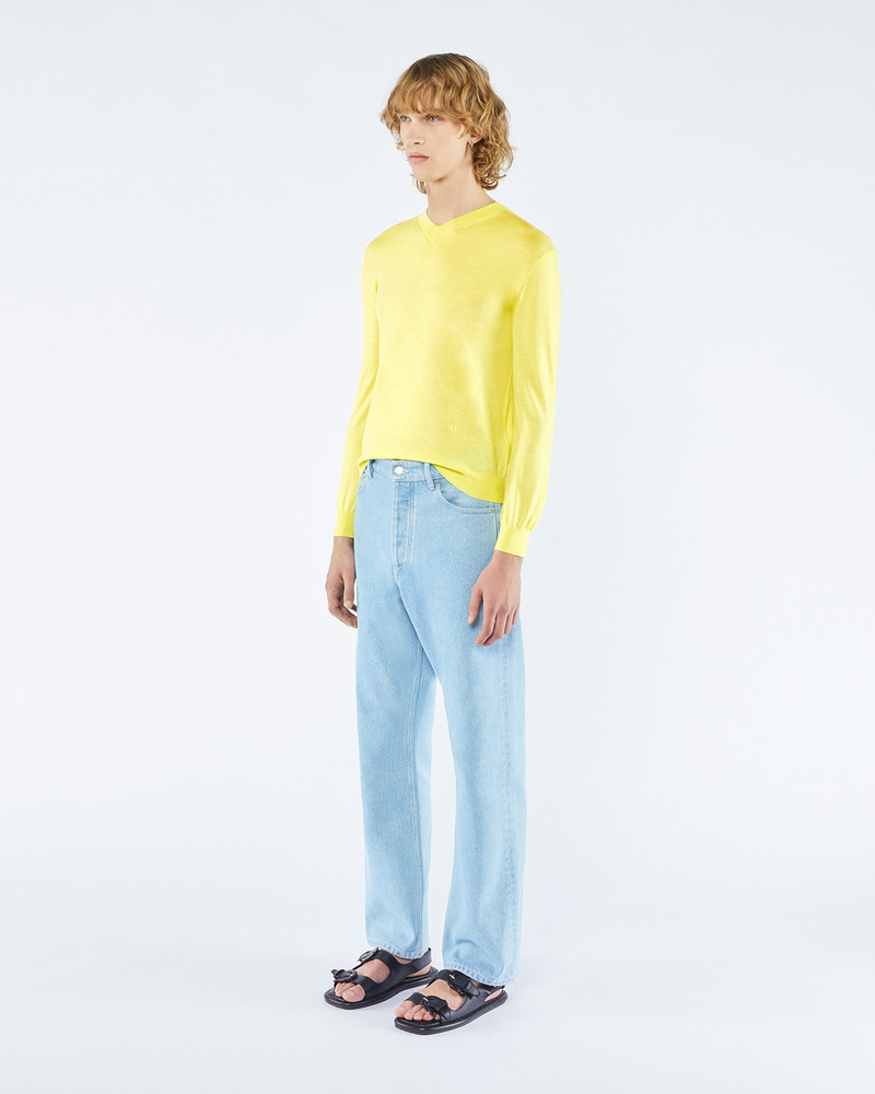 Nanushka KODI - Merino wool V-neck sweater - Lime outlook