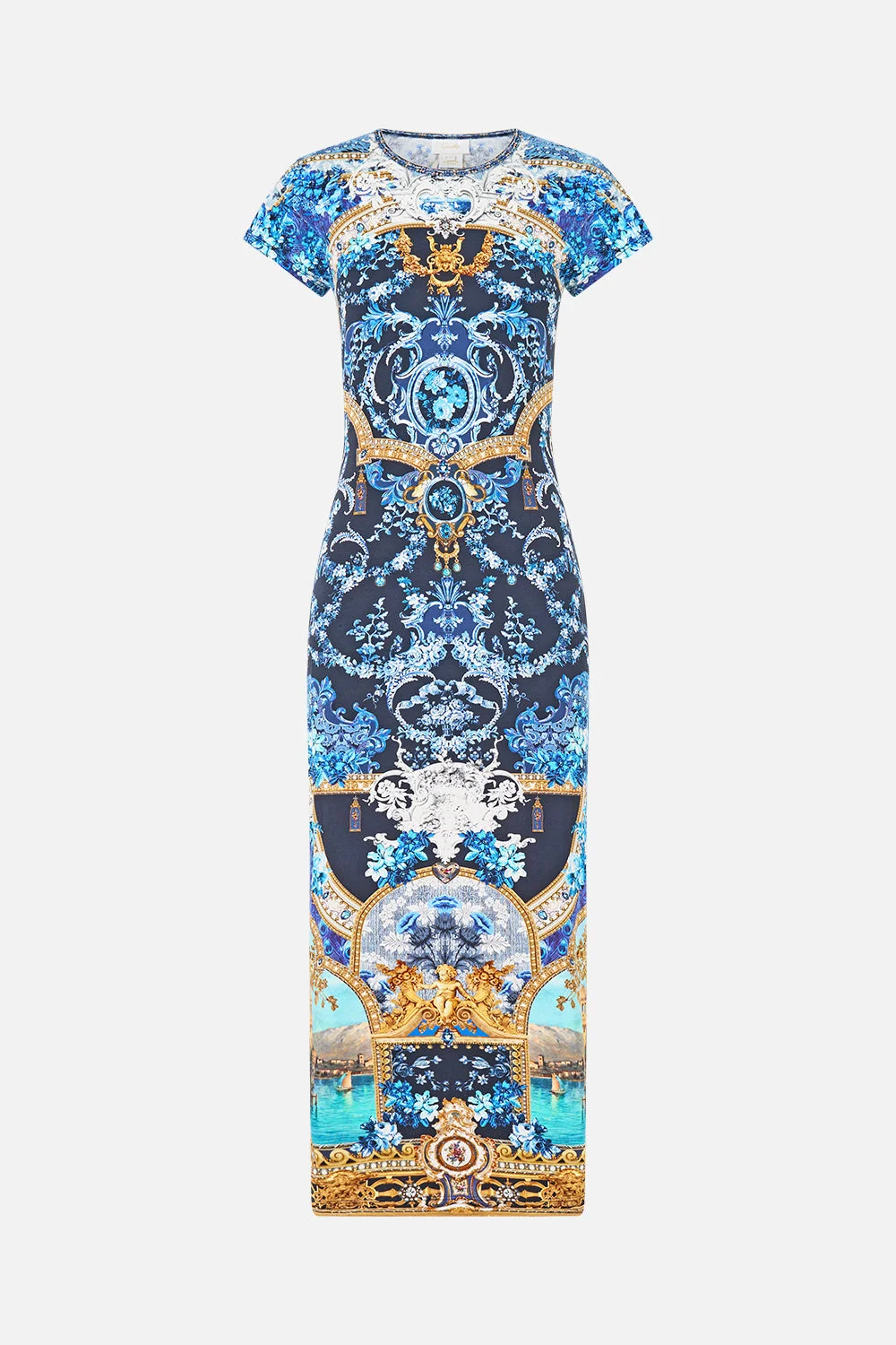 JERSEY TANK DRESS WITH CAP SLEEVES SWEET SACRÉ BLEU - 1