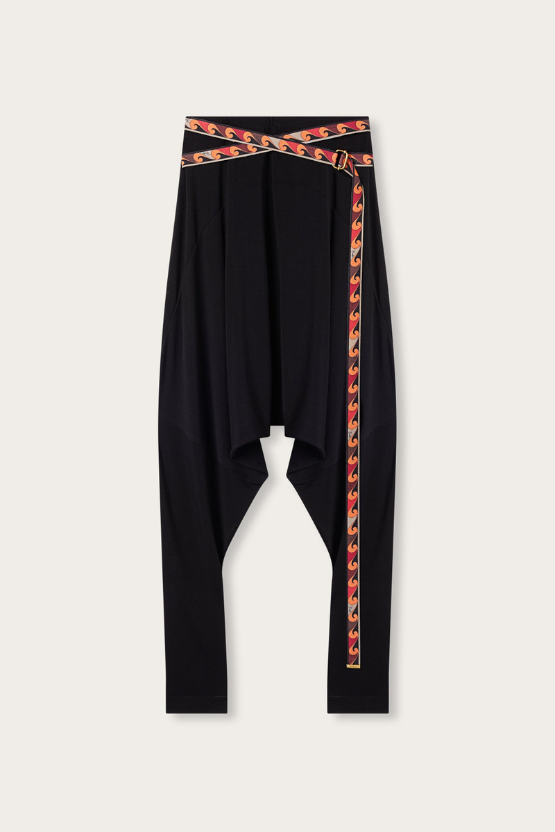 FLOWING PANTS WITH PRINTED BELT 1