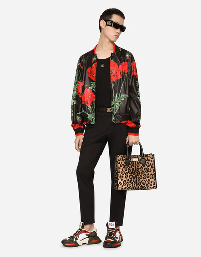 Dolce & Gabbana Leopard-print canvas shopper with calfskin nappa details outlook
