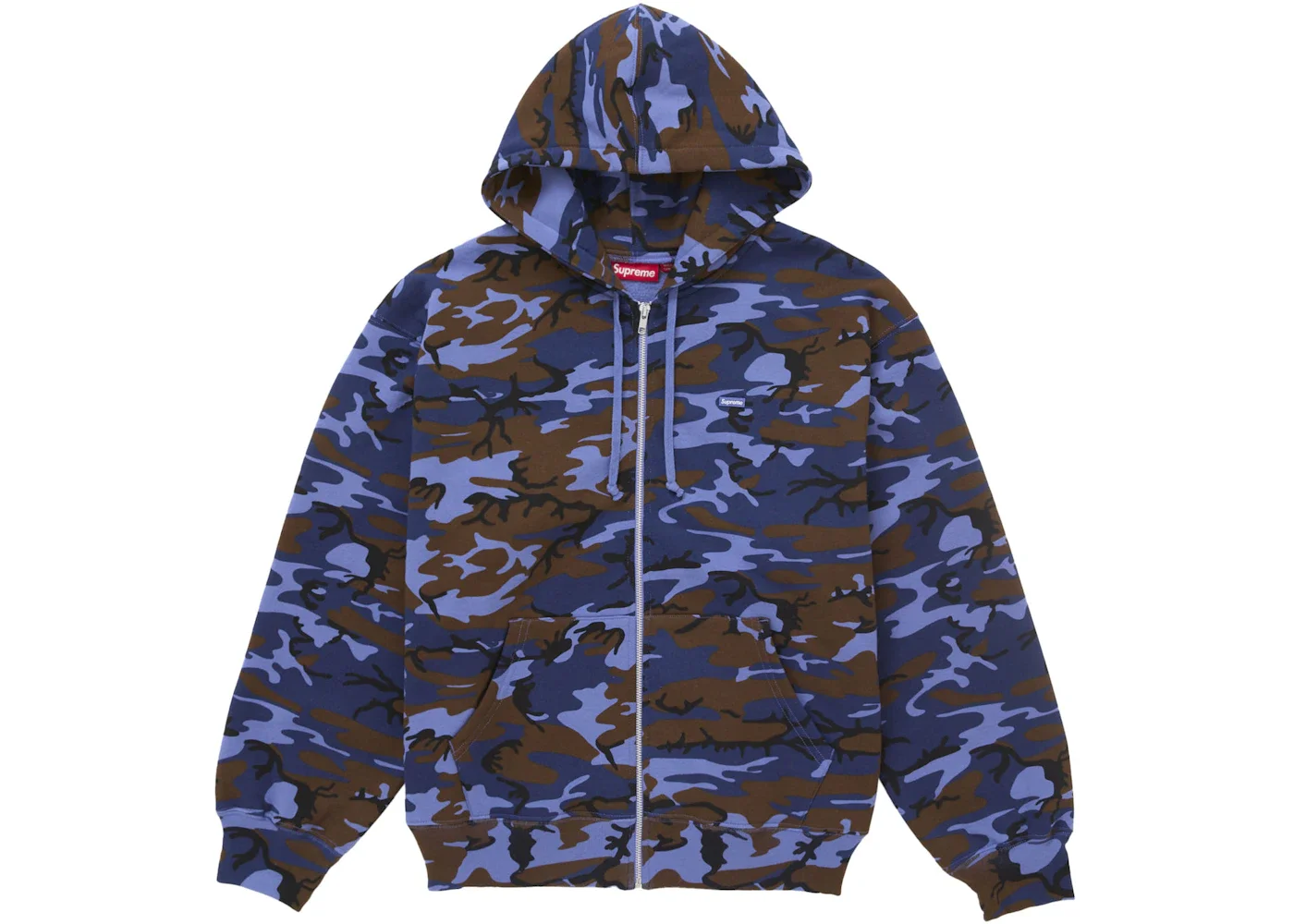 Supreme Small Box Zip Up Hooded Sweatshirt (SS25) Blue Camo - 1
