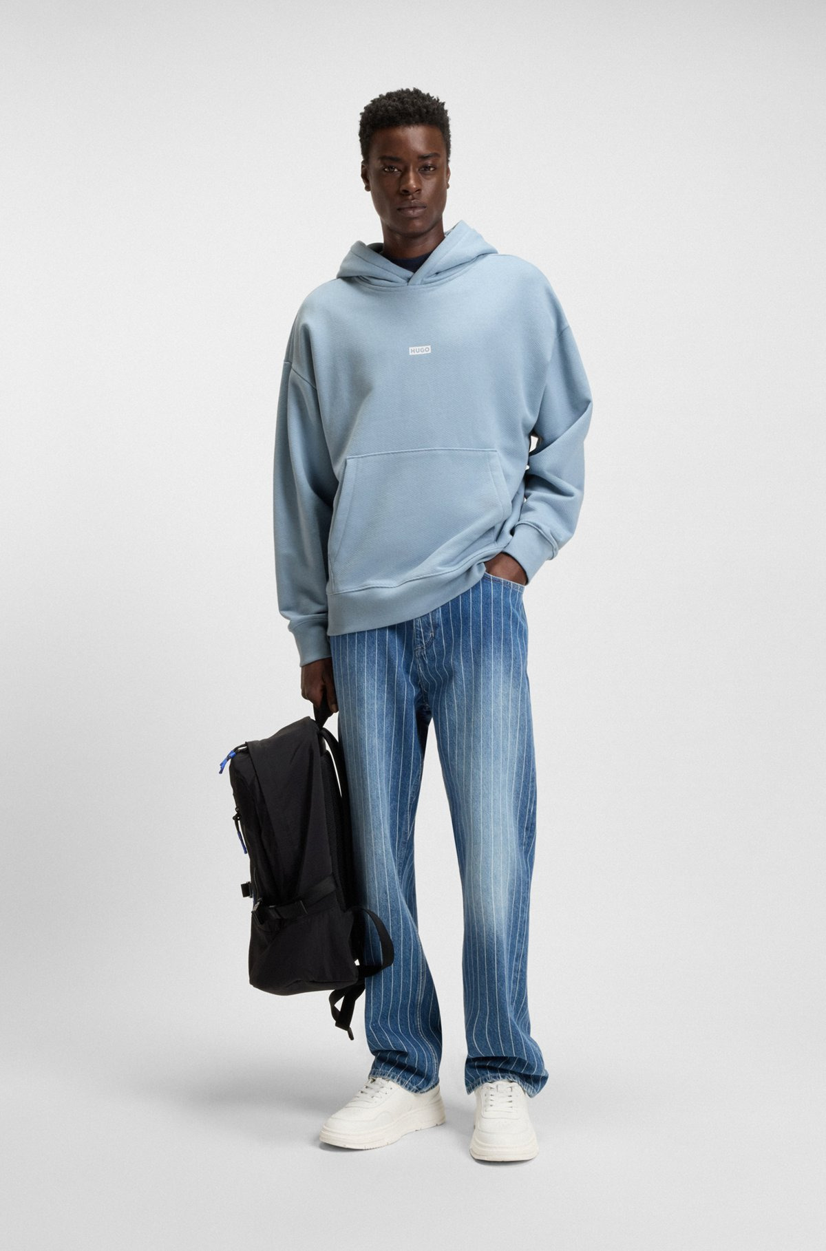 COTTON-TERRY LOOSE-FIT HOODIE WITH LOGO DETAILS - 4