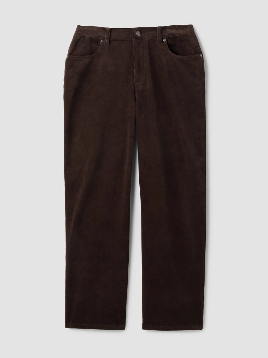 Organic Cotton Stretch Corduroy Straight Pant - 1