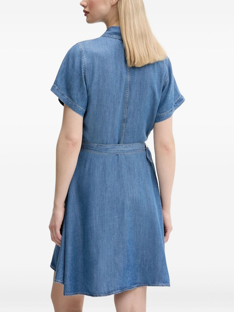 HUGO belted denim shirt mini dress outlook