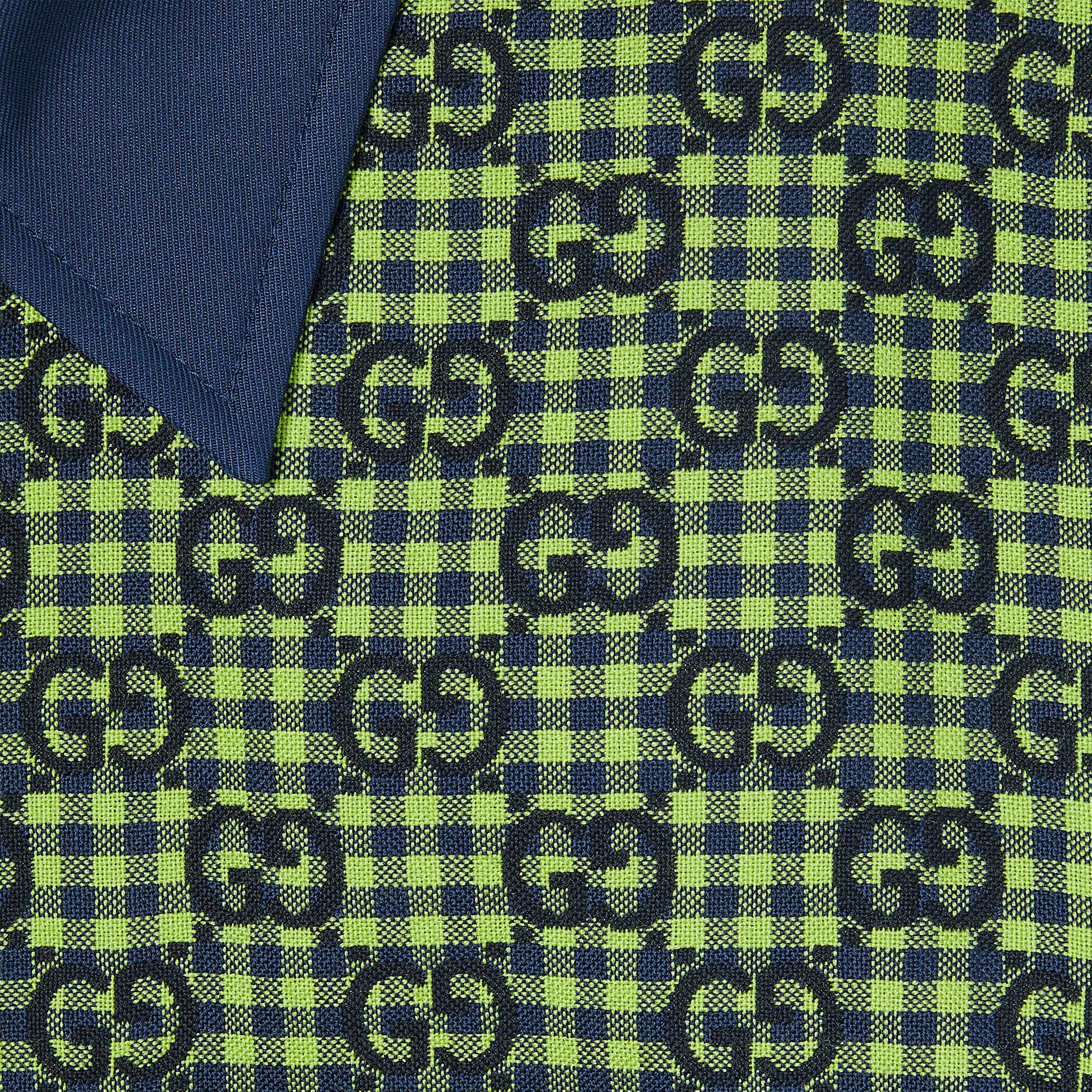 GG gingham cotton wool jacket - 7