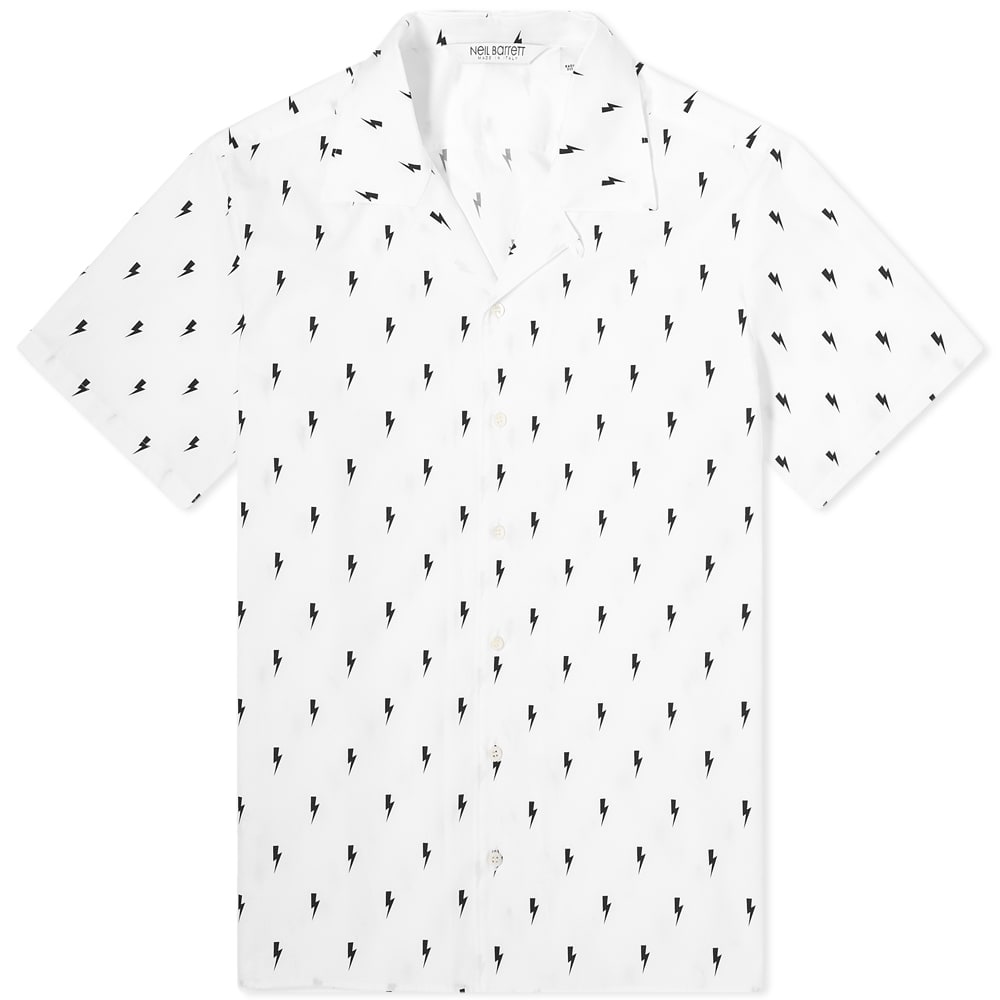 Neil Barrett All Over Print Thunderbolt Vacation Shirt - 1