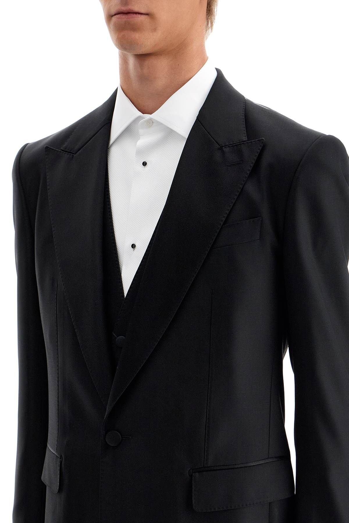 WOOL AND SILK TUXEDO SUIT - 5