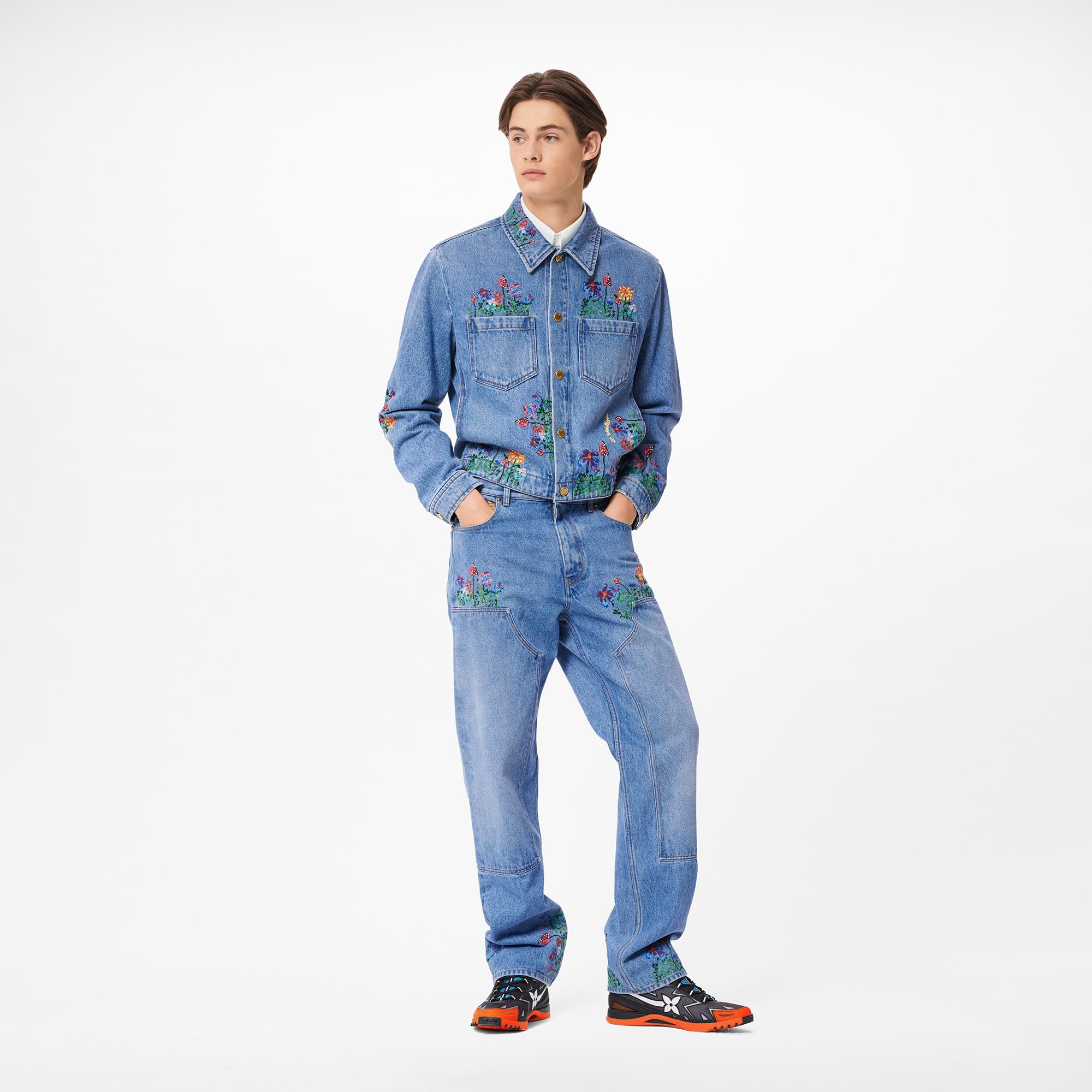 Embroidered Flowers Denim Blouson - 2