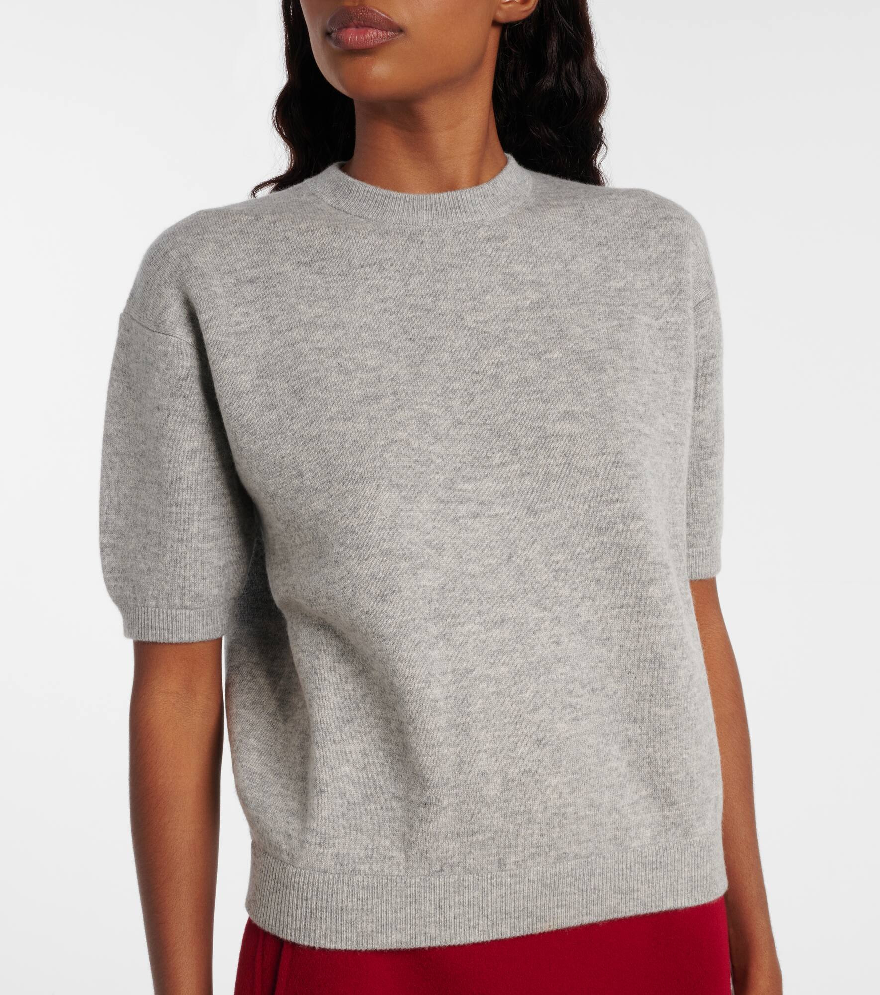 Knitted wool and cashmere-blend T-shirt - 6