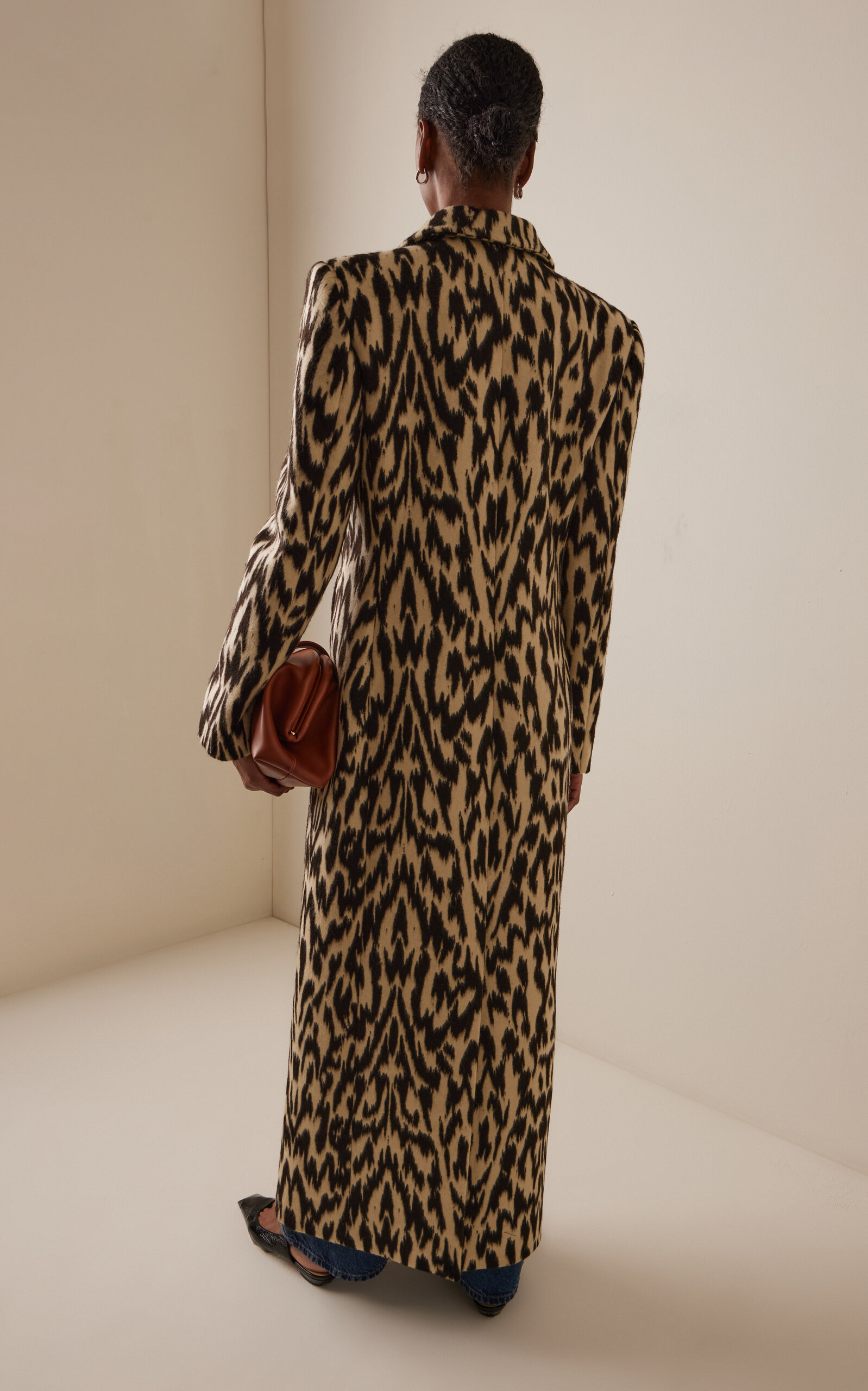 The Demi Printed Virgin Wool Coat off-white - 5