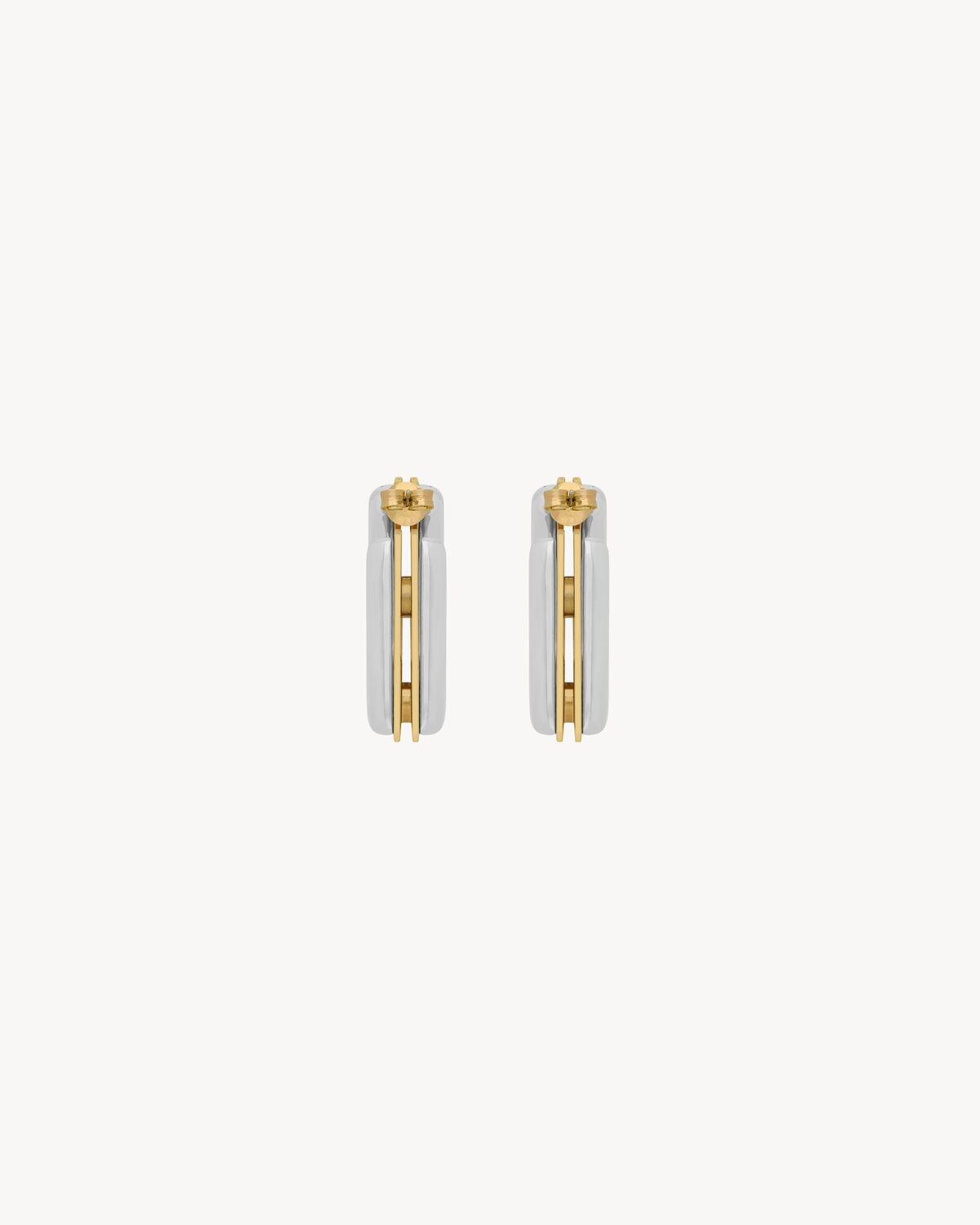 SPLIT SQUARE HOOP EARRINGS IN METAL - 3