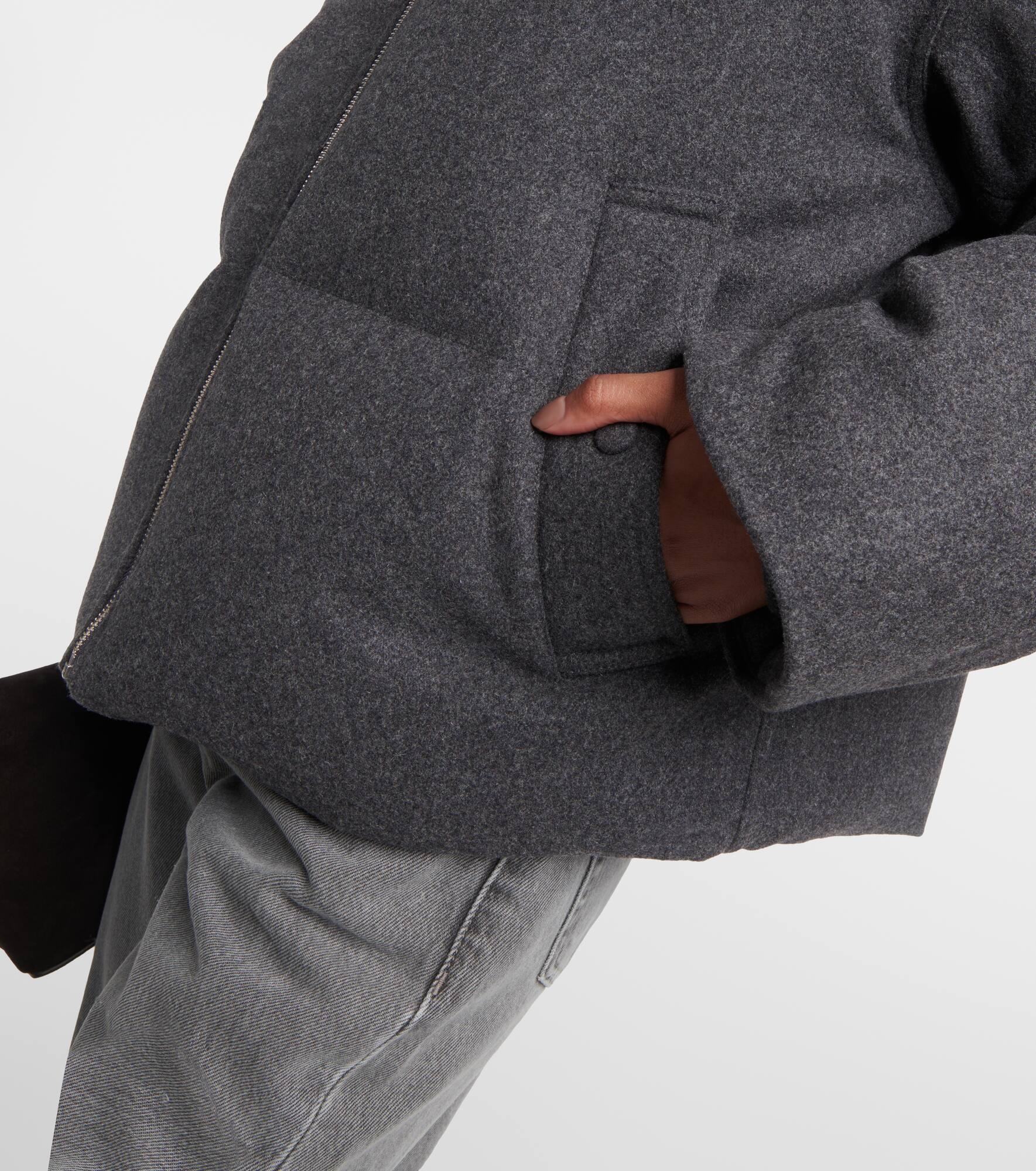 Wool-blend flannel puffer jacket - 5
