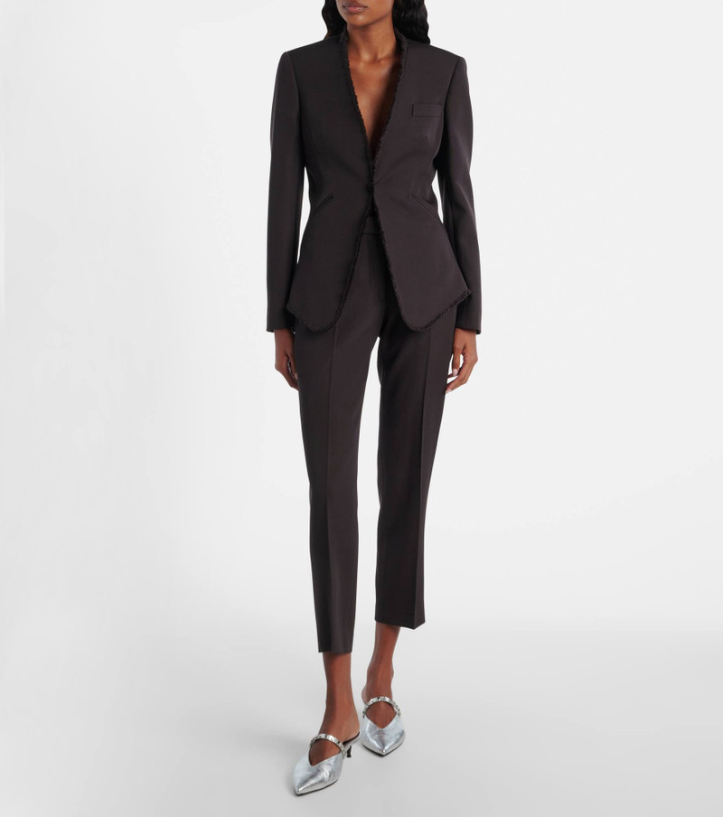 Alexander McQueen Mid-rise wool canvas crêpe straight pants outlook