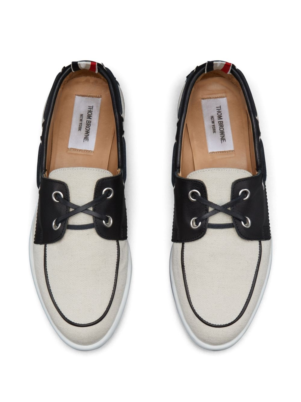 piping-detail boat shoes - 4