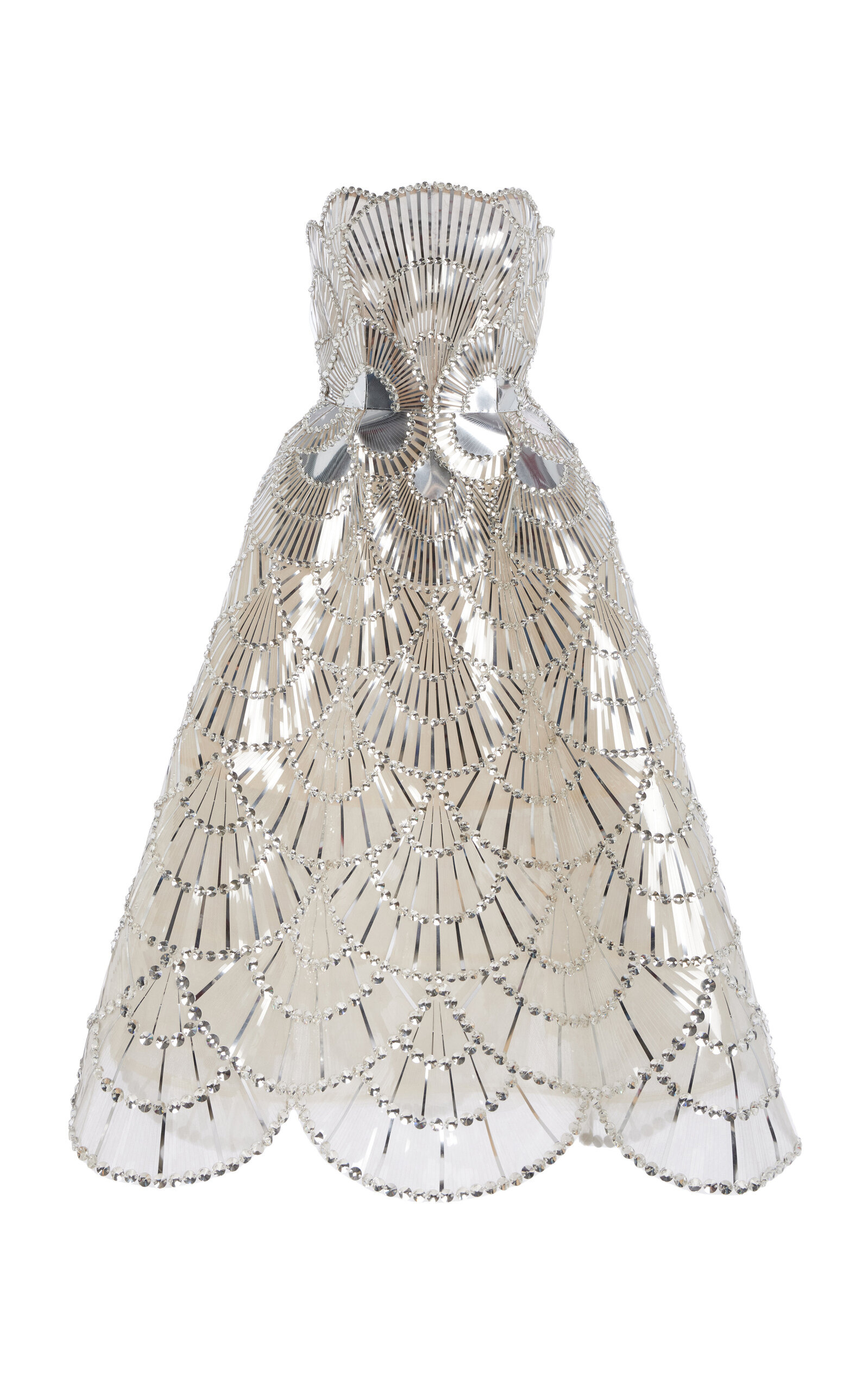 Crystal-Embellished Tulle Gown silver - 1