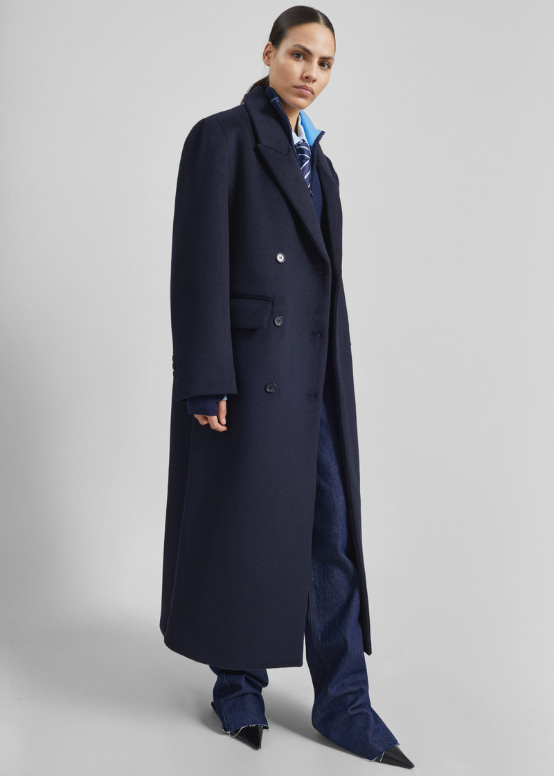 Atlin Wool Double-Breasted Coat - Dark Navy 5