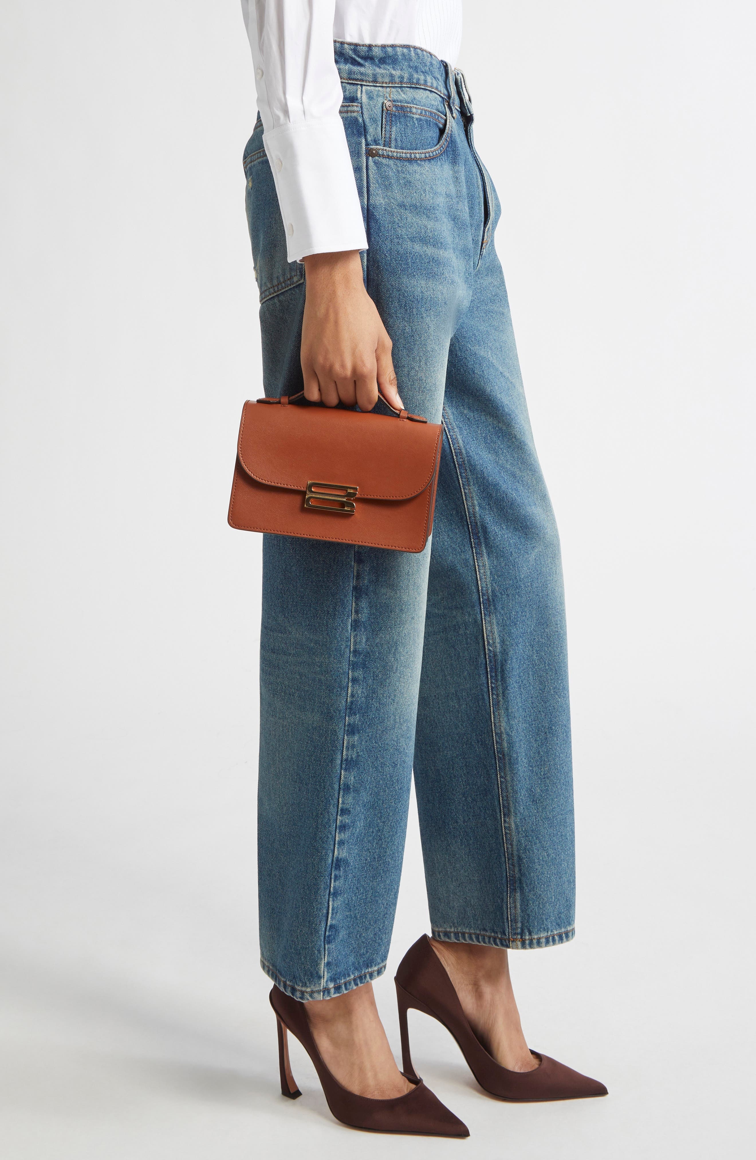 Victoria Beckham The Mini Dorian Leather Shoulder Bag in Tan at Nordstrom - 3