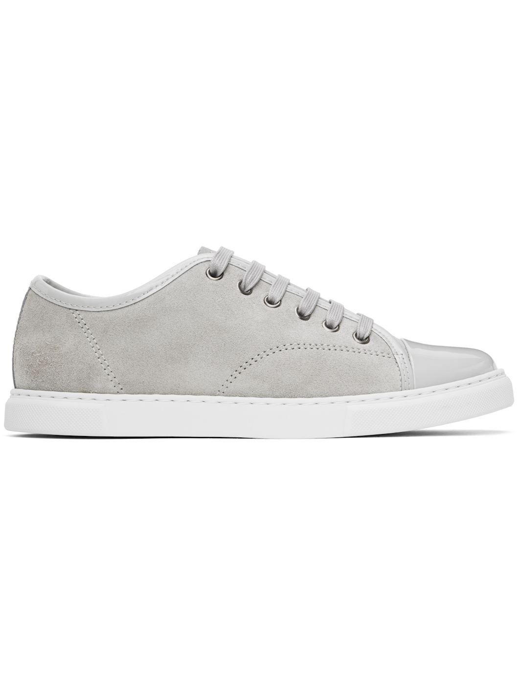 Gray DBB1 Suede & Patent Leather Sneakers - 1