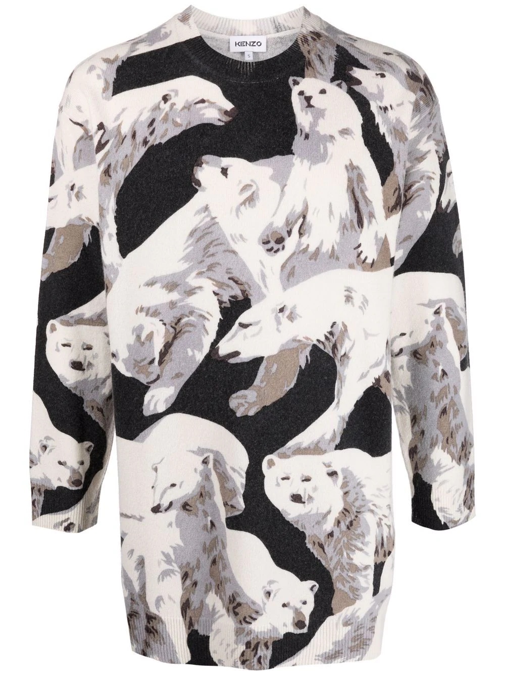 bear-print jumper - 1