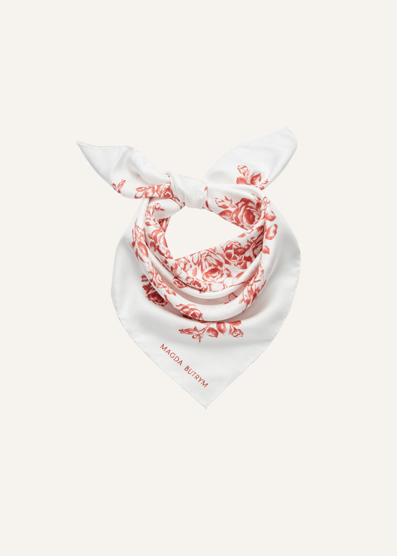 Rose print scarf in white 1