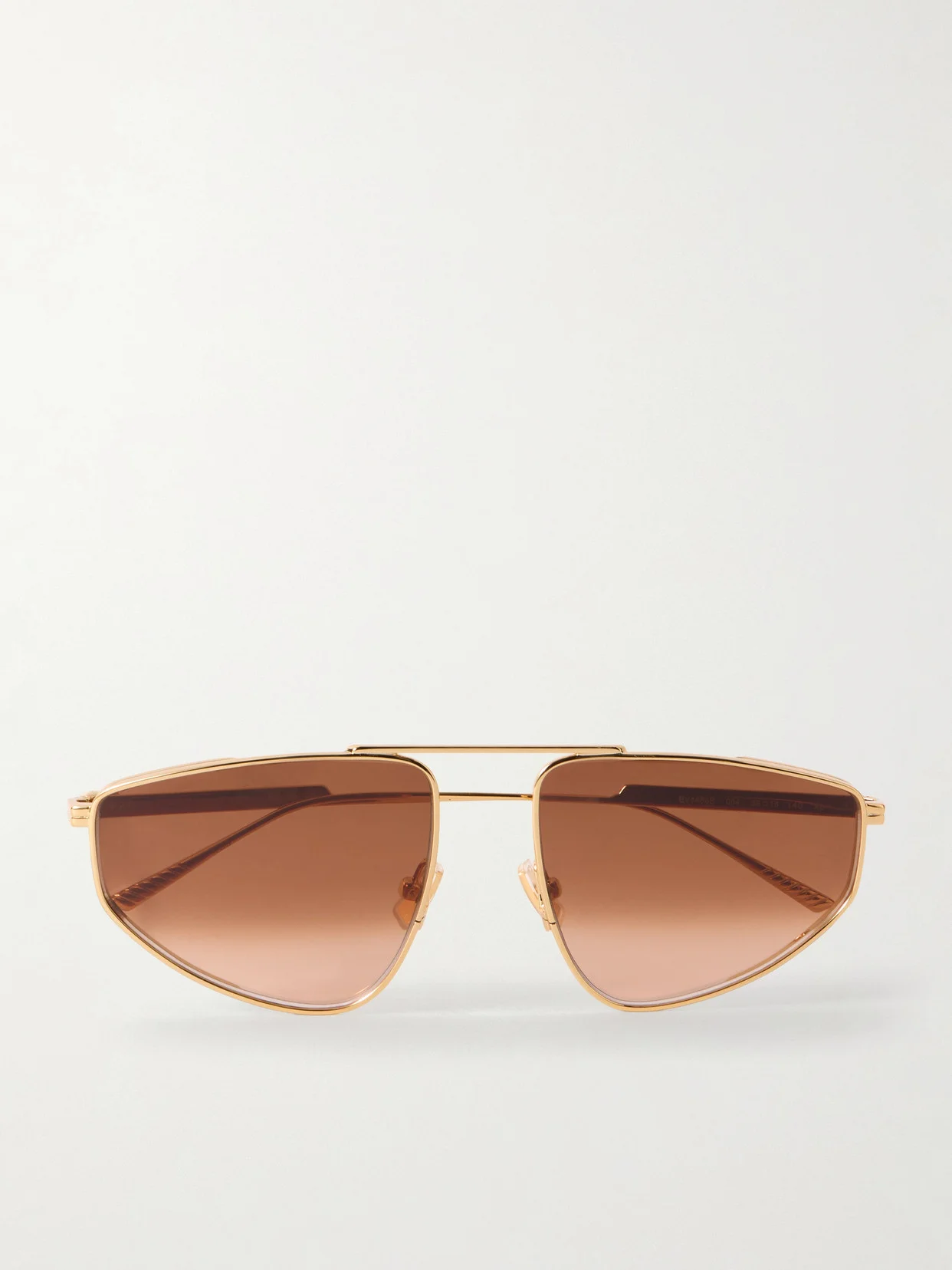 Ribbon Aviator-style Gold-tone Sunglasses - 1