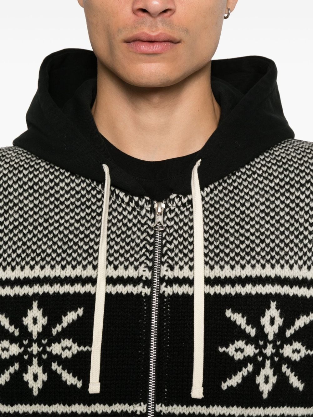 intarsia-knit hoodie - 5